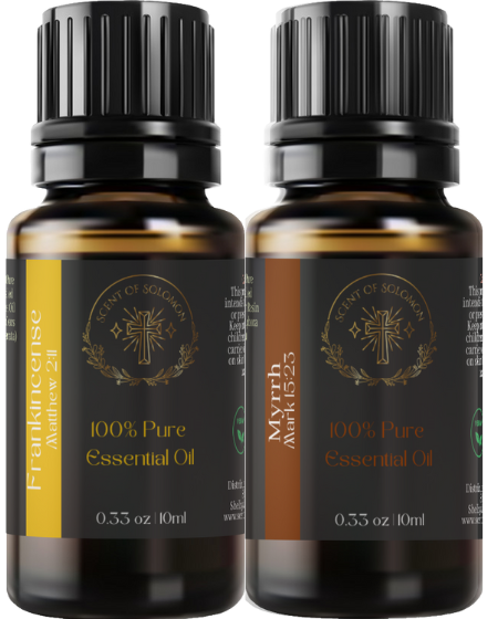 Healing Solutions Frankincense and Myrrh Essential Oil Combo Pack,  Therapeutic Grade Essential Oil - 2/10ml