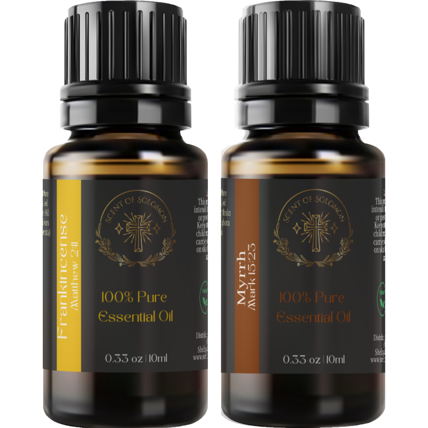 Frankincense and Myrrh Essential Oil Combo Set -- The Original Christian Gift