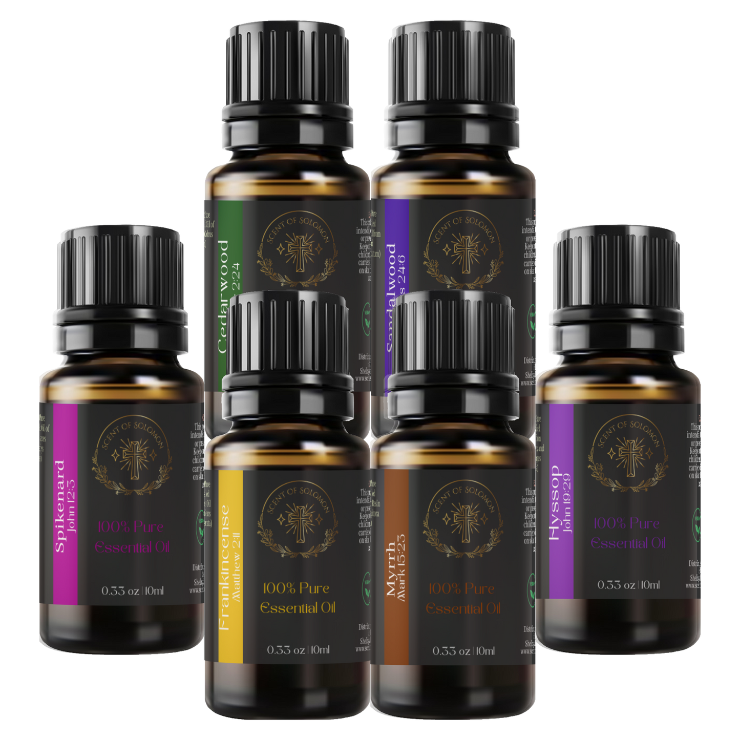 Six Oils of the Life of Jesus Christ 100% Pure Essential Oils Gift Set